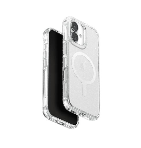 جراب UniQ LifePro Xtreme Tinsel الهجين النحيف المتوافق مع MagClick لهاتف iPhone 17 - Tinsel Lucent