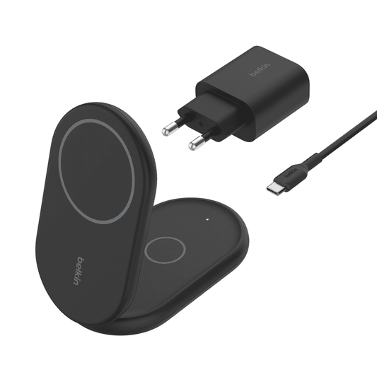 Belkin BoostCharge 2in1 Wireless Charging Stand with Magnetic Qi2 15W - Black