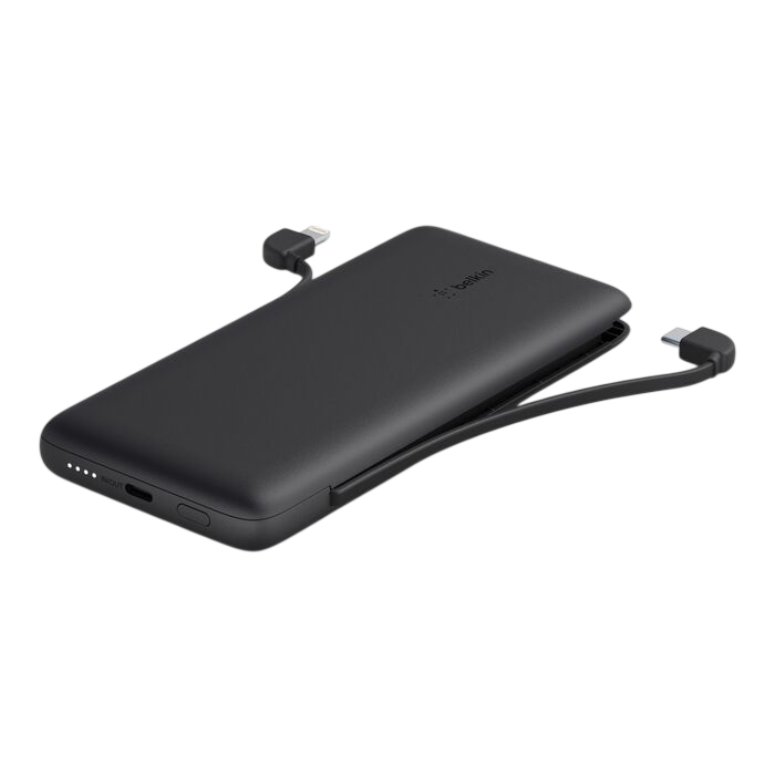 Belkin BoostCharge Plus 10K USB-C Power Bank with Integrated Cables - Black