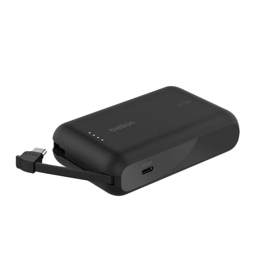 Belkin BoostCharge Power Bank 10K with Integrated Cable USB-C 20W - Black