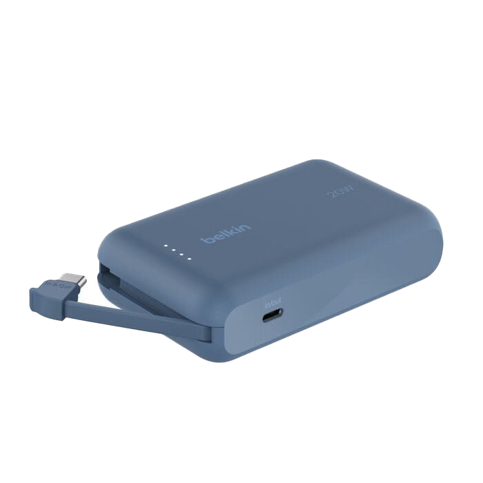Belkin BoostCharge Power Bank 10K with Integrated Cable USB-C 20W - Blue