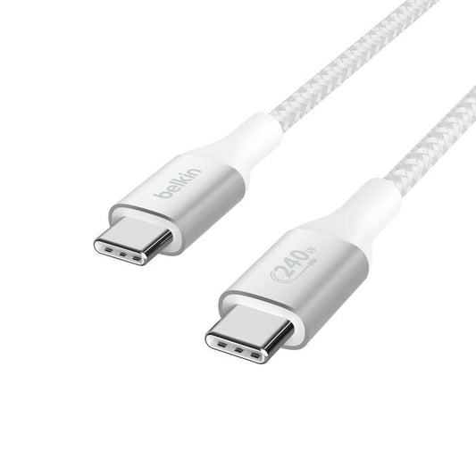 كابل Belkin BoostCharge من USB-C إلى USB-C بقدرة 240 واط (2 متر) - أبيض