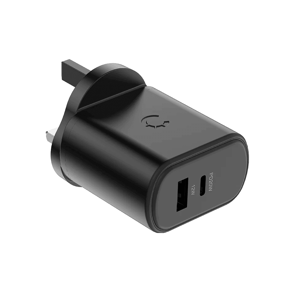 شاحن حائط Cygnett بقدرة 32 واط ومنفذي USB-C PD - أسود