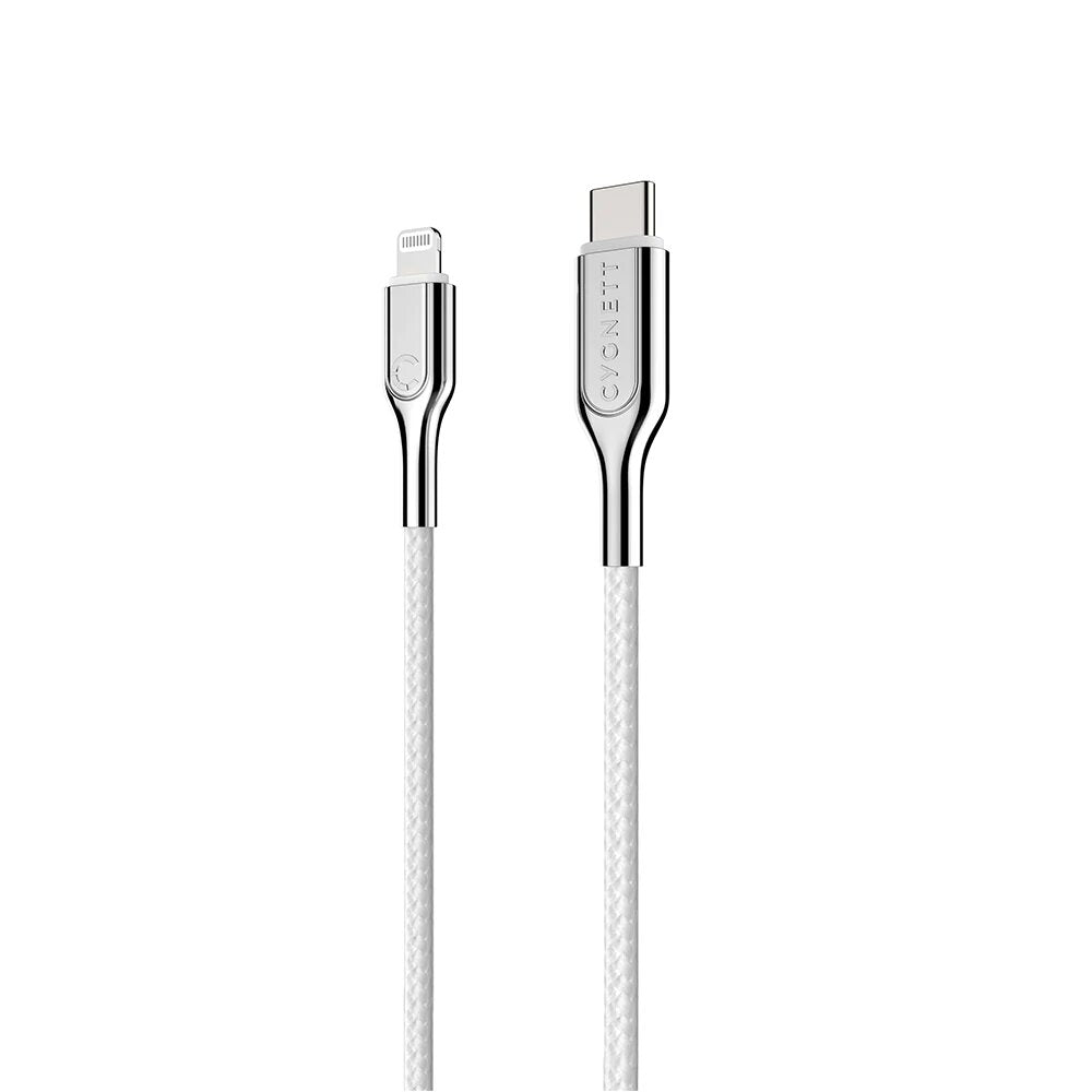 كابل Cygnett Armoured من Lightning إلى USB-C بطول 2 متر - أبيض
