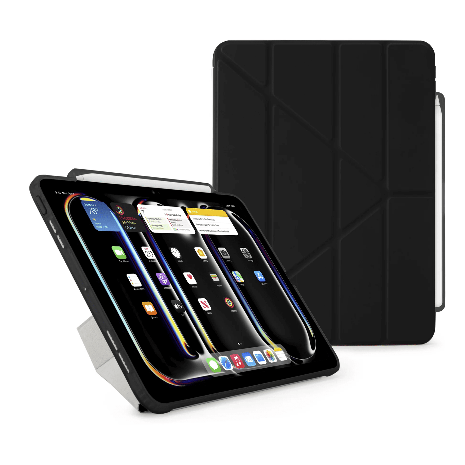 Pipetto iPad Pro 13 (2024) Origami No3 Pencil Case - Black