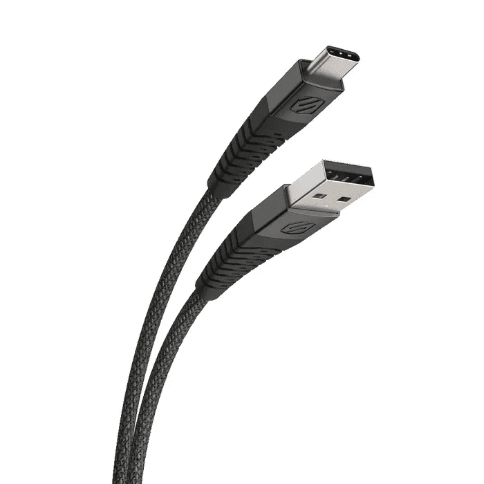 Scosche Strikeline Heavy-Duty USB-A to USB-C Braided Cable 4ft (1.2M) - Grey