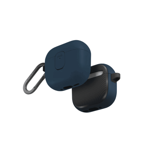 جراب UNIQ CLYDE AIRPODS الجيل الرابع بقفل – أزرق ورمادي داكن