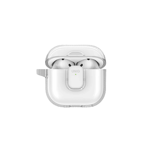 جراب UNIQ GLASE PRO لسماعات AirPods الجيل الرابع بقفل – شفاف لامع