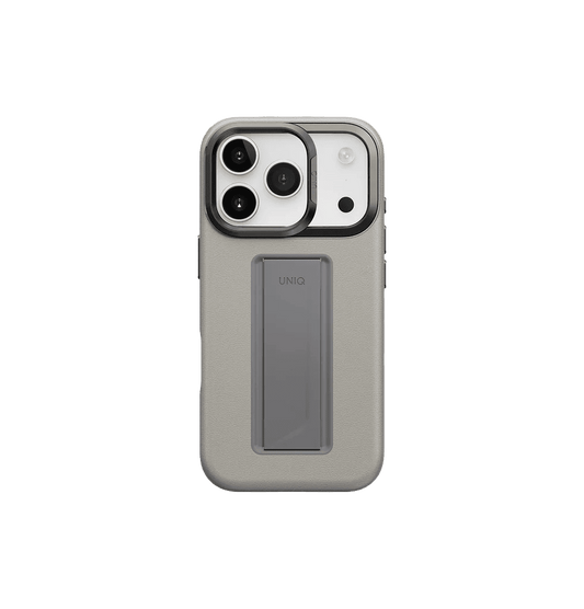 جراب UniQ Heldro Pro FlexGrip من الجلد الصناعي لهاتف iPhone 17 Pro Max - طيني