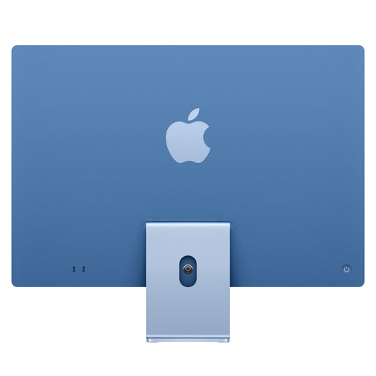 Rear view showing the vibrant finish of the 24-inch iMac Retina 4.5K M4 256GB Blue from Tradeline.