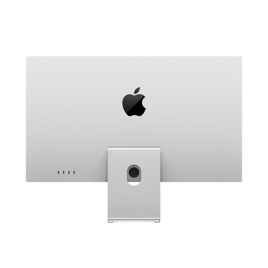 Rear view showing the aluminum back on the Apple Studio Display Standard glass Tilt-adjustable stand from Tradeline.