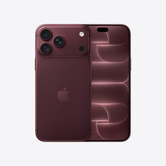 Front and back view display of the iPhone 18 Pro Max 512GB Burgundy available at Tradeline.