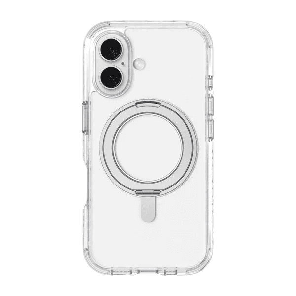Rear view of the transparent Laut CRYSTAL MATTER case for iPhone 16 in Crystal clear available at Tradeline.