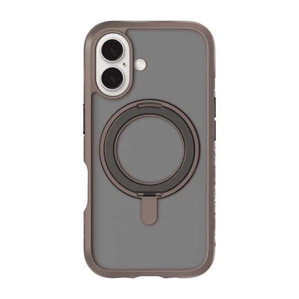 Rear view of the durable Laut CRYSTAL MATTER protective cover for iPhone 16 in Earth Brown available at Tradeline.