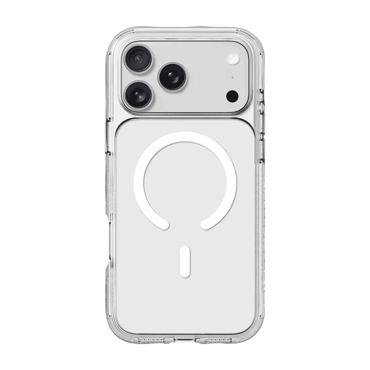 Rear view of the fully transparent Laut CRYSTAL MATTER X case for iPhone 17 Pro in Crystal clear finish available at Tradeline.