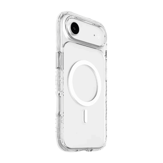 Side view showcasing the slim profile and tactile buttons of the Laut CRYSTAL MATTER X iPhone Air Crystal case at Tradeline Egypt.