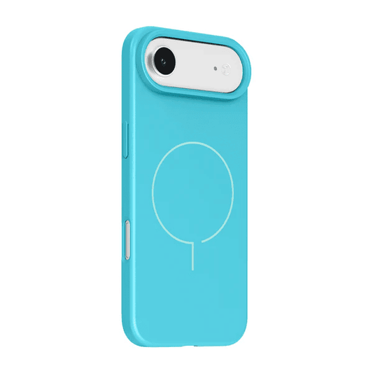Side profile showing the seamless button covers on the Laut HUEX SLIM case for iPhone Air Milky Mint from Tradeline.