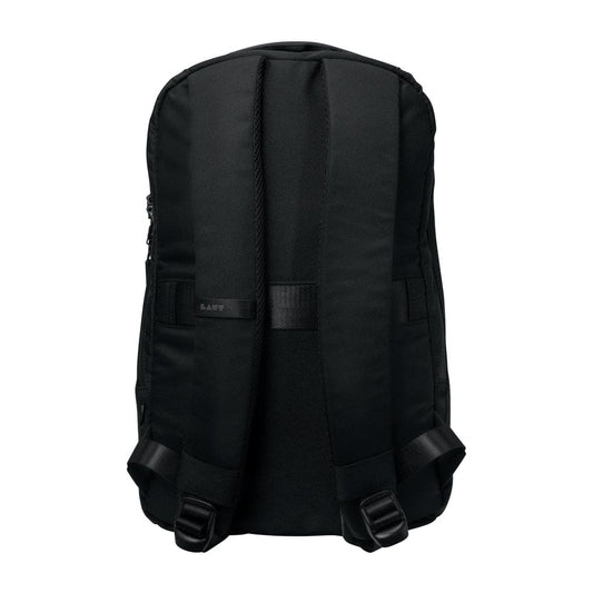 Rear view detailing the adjustable slim shoulder straps and trolley sleeve loop on the LAUT URBAN CITY DAYPACK 12ltr Black bag from Tradeline.