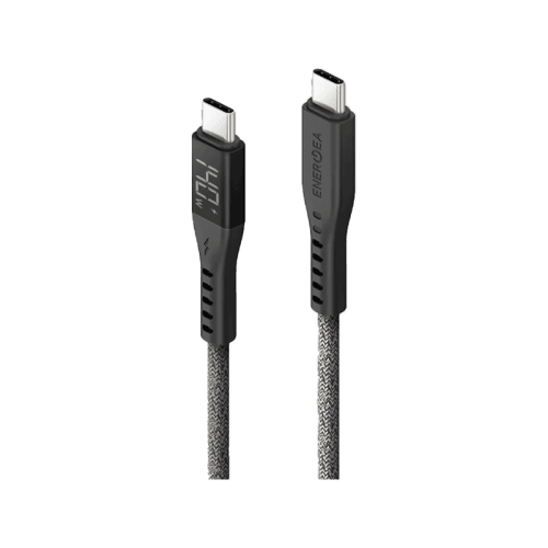 كابل ENERGEA Flow من USB-C إلى USB-C بقدرة 240 واط مع شاشة بطول 1.5 متر - أسود