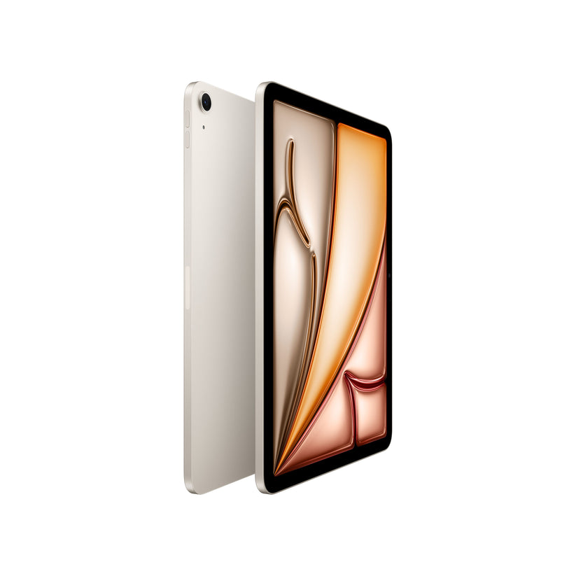 Side view profile of the 11-inch iPad Air Wi-Fi 256GB Starlight M4 tablet from Tradeline Egypt.