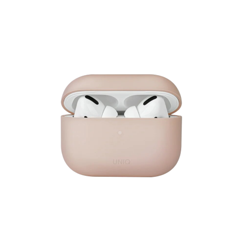 غطاء سماعات UNIQ LINO HYBRID LIQUID SILICON AIRPODS PRO الجيل الثاني (2022) - لون وردي فاتح (Blush)