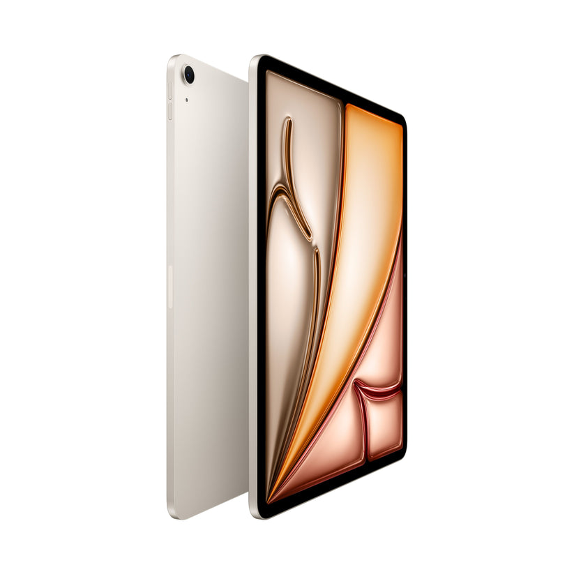Side view profile of the 13-inch iPad Air Wi-Fi 256GB Starlight M4 tablet from Tradeline Egypt.