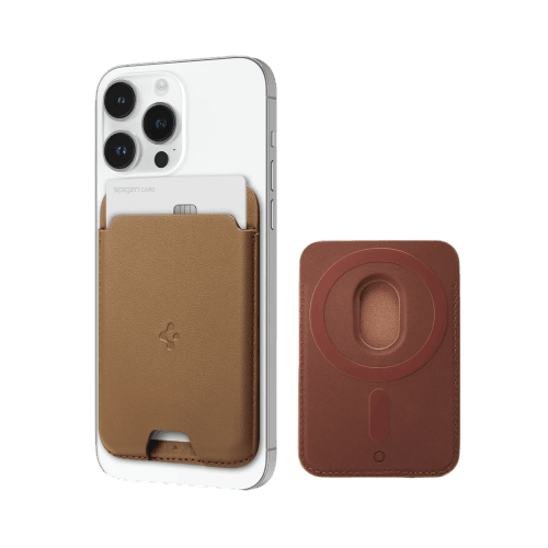 حامل بطاقات Spigen MagSafe طراز Valentinus (MagFit) - بني