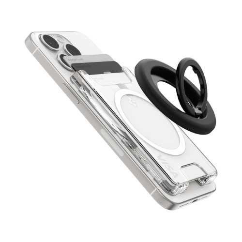 حامل بطاقات Spigen MagSafe طراز Ultra Hybrid (MagFit+) - شفاف