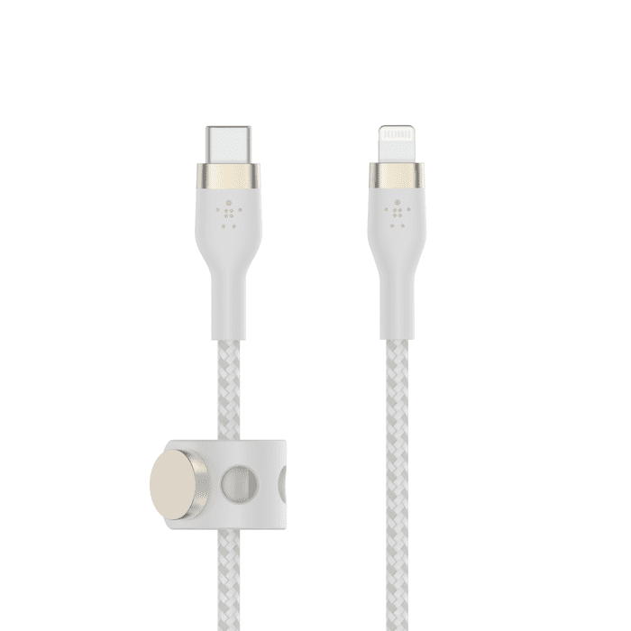 كابل Belkin BOOST↑CHARGE PRO Flex من USB-C إلى Lightning بطول 3 متر - أبيض