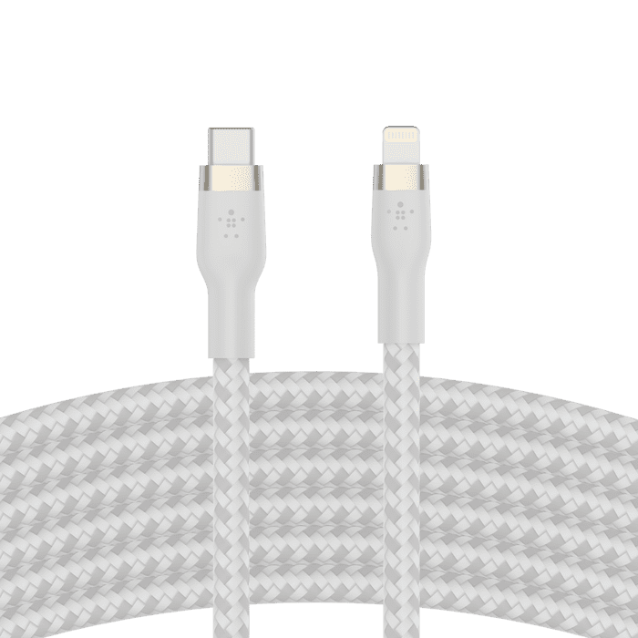Belkin BOOST↑CHARGE PRO Flex USB-C Cable with Lightning Connector (3M) - White