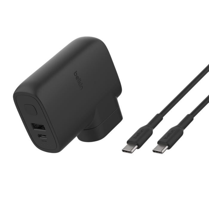 Belkin BoostCharge Hybrid Wall Charger 25W + Power Bank 5K + Travel Adapter Kit - Black