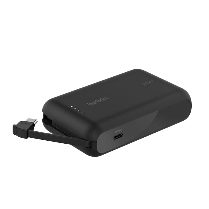 Belkin BoostCharge Power Bank 10K with Integrated Cable USB-C 20W - Black