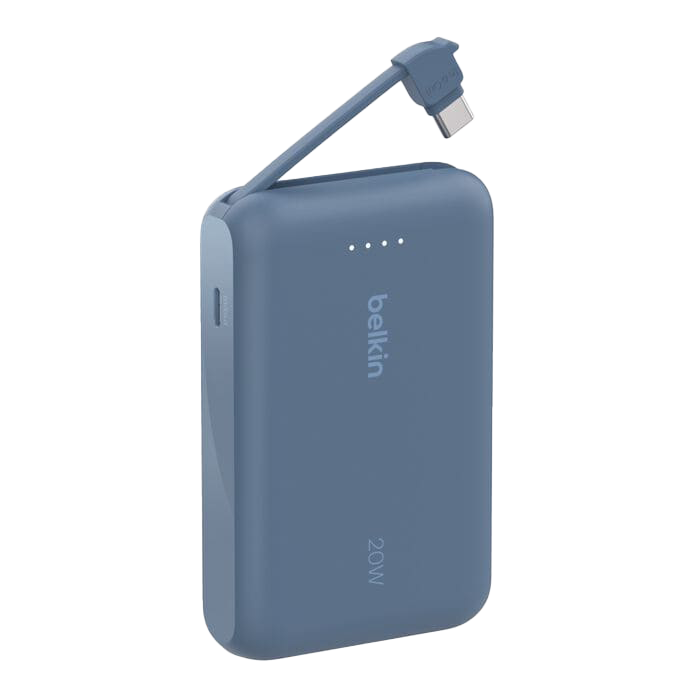 Belkin BoostCharge Power Bank 10K with Integrated Cable USB-C 20W - Blue