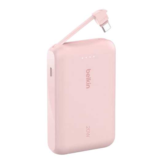 Belkin BoostCharge Power Bank 10K with Integrated Cable USB-C 20W - Pink