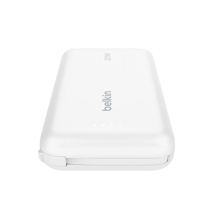 Belkin BoostCharge Power Bank 10K with Integrated Cable USB-C 20W - White