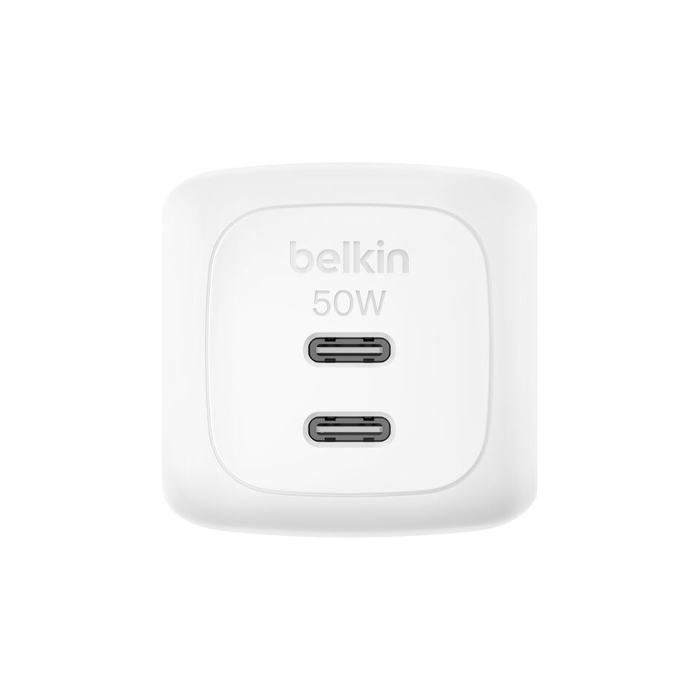 Belkin BoostCharge Pro 2-Port USB-C GaN Charger 50W - White