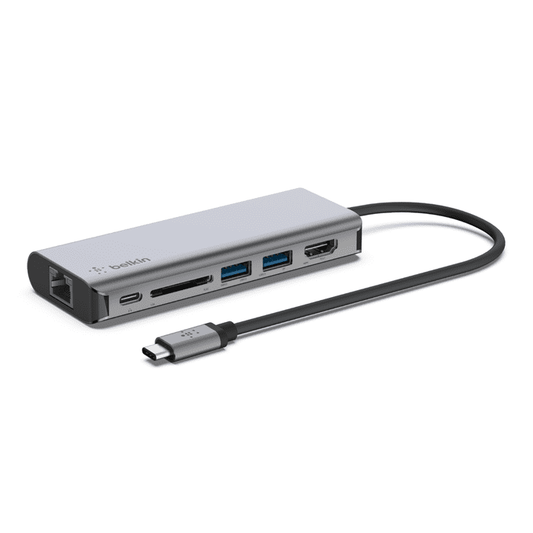 Belkin Connect USB-C 6-in-1 Multiport Adapter - Space Grey