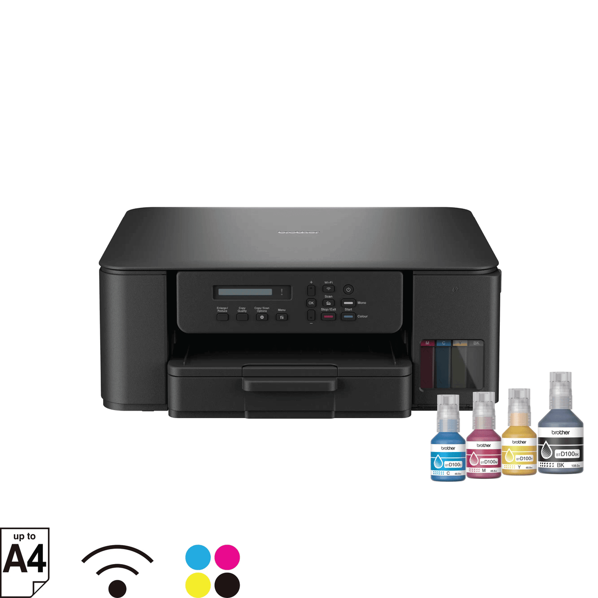 Brother Multi-function Color Inkjet Printer, Wi-Fi, Black - DCP-T530DW