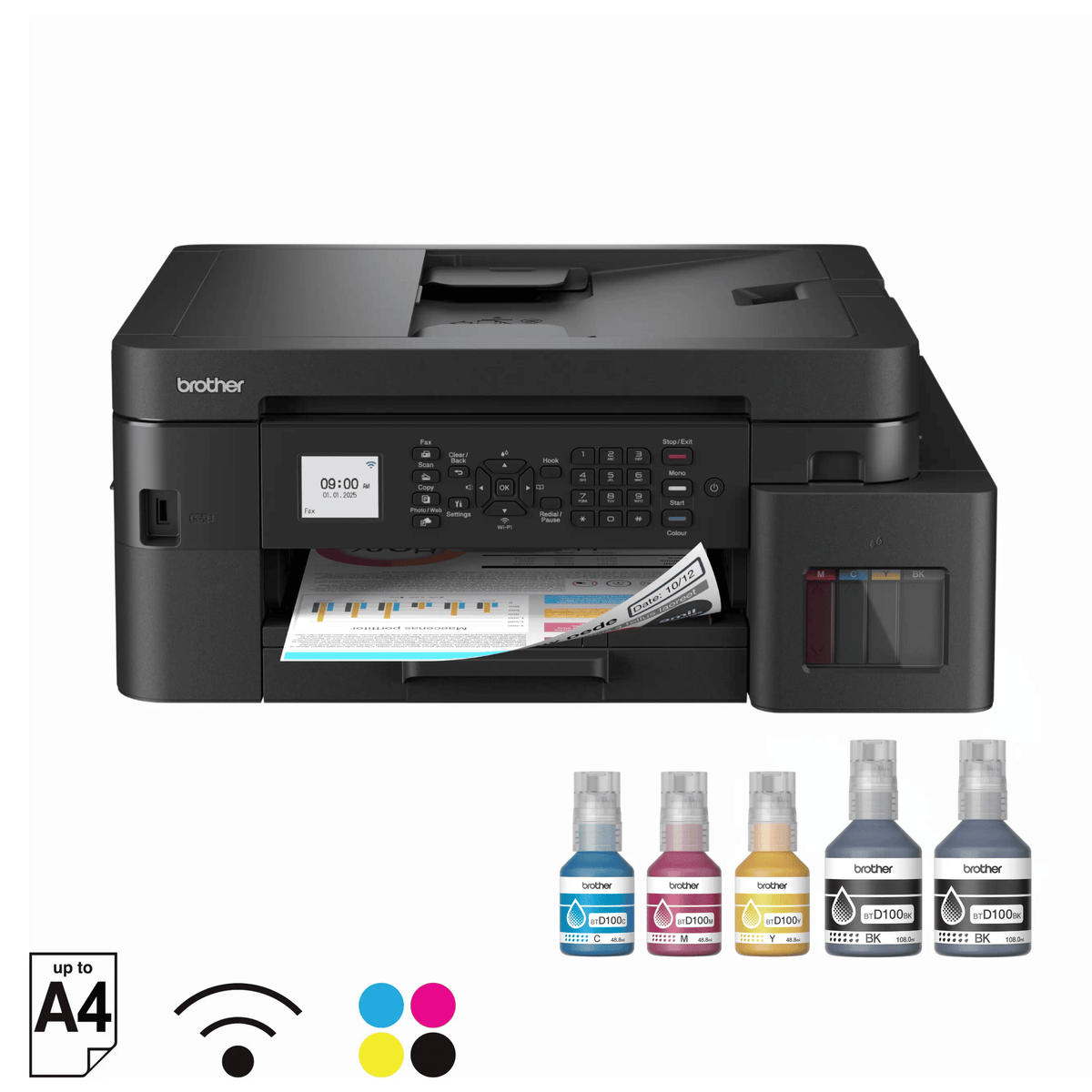 Brother Multi-function Color Inkjet Printer, Wi-Fi, Black - MFC-T930DW