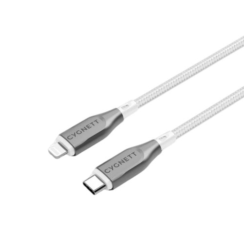 Cygnett Armoured Lightning To USB-C 1m - White