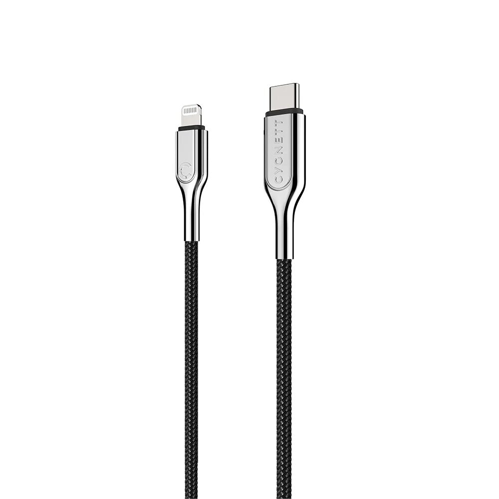 كابل Cygnett Armoured من Lightning إلى USB-C بطول 2 متر - أسود
