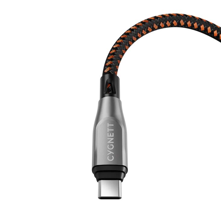 كابل Cygnett Armoured Pro USB-C إلى USB-C 4.0 بقدرة 240 واط وطول 1 متر - أسود