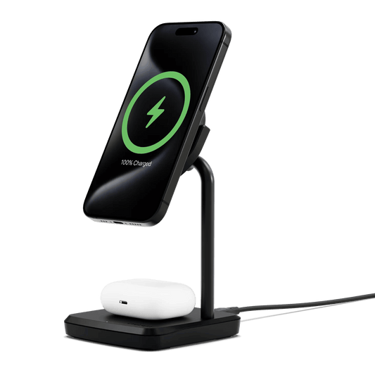 Cygnett ChargeBase Qi2.0 2-in-1 Magnetic Wireless Charger - Black