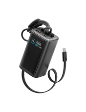 ENERGEA Compac Arc 45, 10000mAh Powerbank With Built In 70cm Usb-c Cable Pd 45W -  GUNMETAL