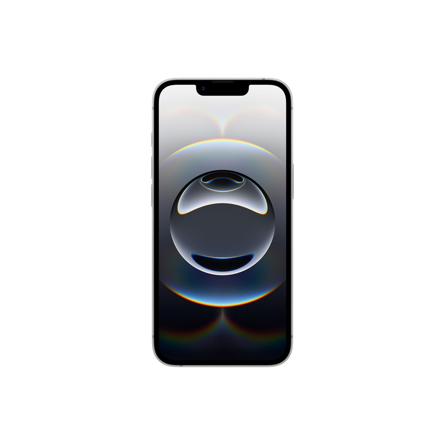 This latest image follows the same trend, presenting the front view of a white smartphone with a classic display notch instead of the Dynamic Island layout.
