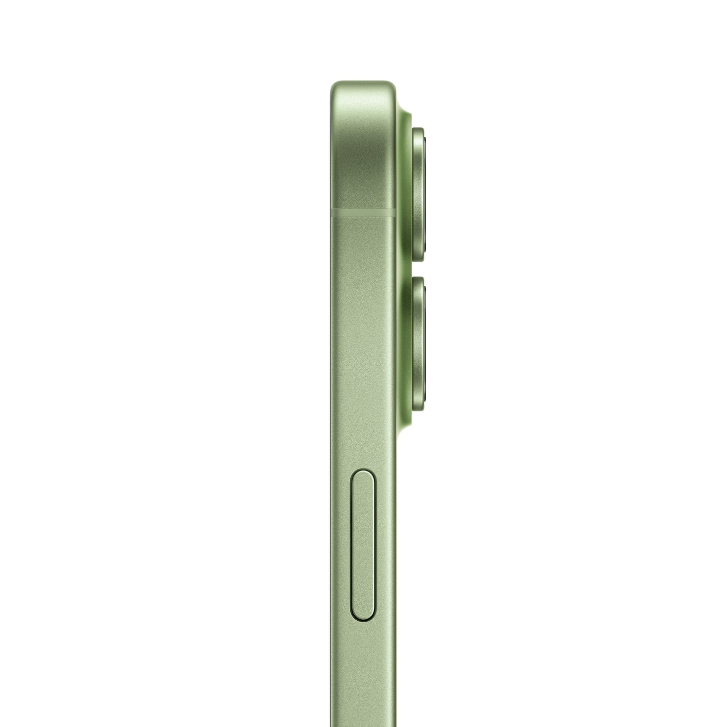 A side profile view of the Sage smartphone, showing the side button and the protruding lenses of the vertical dual-camera system.