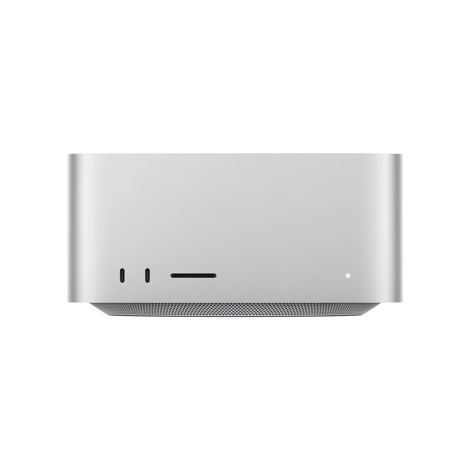 Front angle view of the Apple Mac Studio M5 Max 18-core CPU 32-core GPU 512GB SSD available at Tradeline.
