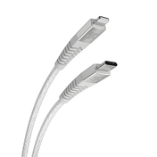 كابل Scosche StrikeLine متين USB-C إلى Lightning بطول 8 أقدام (2.4 متر) - أبيض