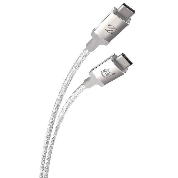 كابل Scosche StrikeLine متين USB-C إلى Lightning بطول 4 أقدام (1.2 متر) - أبيض