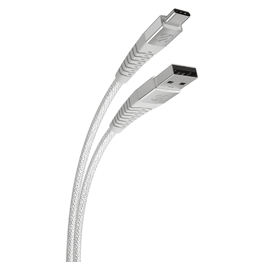 Scosche Strikeline Heavy-Duty USB-A to USB-C Braided Cable 4ft (1.2M) - White